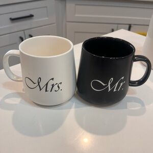 MCleanPin Mr. and Mrs. Mug Set in Black and White